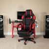 Flash Furniture Gaming Stuhl mit hoher Rückenlehne – Ergonomischer Bürosessel mit verstellbaren Armlehnen und Fußstütze – Perfekt als Zockerstuhl und fürs Home Office – Rot Bild 2