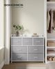 Songmics Kommode mit 7 Stoffschubladen, Holz / Metall taubengrau-wolkenweiß, 98 x 28,5 x 85 (BxTxH) cm Bild 4