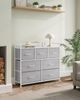 Songmics Kommode mit 7 Stoffschubladen, Holz / Metall taubengrau-wolkenweiß, 98 x 28,5 x 85 (BxTxH) cm Bild 2