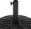 Mondeer Sonnenschirmständer, Schirmständer Kunststoff 12kg Sonnenschirmhalter Sonnenschirmfuß in Rattanoptik Retro Rund Schwarz, BTSZ01, φ45*30cm Bild 4