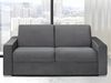 Vente-unique - CALITO Sofa SamtStoff Grau - B 223 cm94 cm x H 85 cm x L 194 cm Bild 2