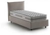 Talamo Italia - Einzelbett Daisy, Bettkasten mit Stoffbezug, 100% Made in Italy, Öffnung vorne, inklusive Matratze 80x190 cm, Taupe Bild 3
