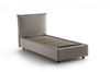 Talamo Italia - Einzelbett Daisy, Bettkasten mit Stoffbezug, 100% Made in Italy, Öffnung vorne, inklusive Matratze 80x190 cm, Taupe Bild 5