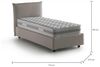 Talamo Italia - Einzelbett Daisy, Bettkasten mit Stoffbezug, 100% Made in Italy, Öffnung vorne, inklusive Matratze 80x190 cm, Taupe Bild 2