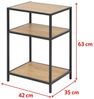Selsey SEAFORD - Nachtschrank - Nachttisch in heller Holzoptik / Schwarz mit offenen Fächern und Metallgestell, 63 cm hoch Bild 3