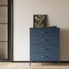 Jan Nowak Metall Kommode mit Schubladen - Carla | Komodenschrank für Schlafzimmer, Wohnzimmer, Kinderzimmer | Industrial Loft Style | Schubladenkommode Glitzernd | 80 x 101,5 x 40 cm | Dunkelblau Bild 2