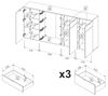 Anrichte >Bari< in Schilf grün, Spannplatte, MDF - 220x101x41cm (BxHxT) Bild 3