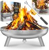 KESSER® Feuerschale mit 2,5 mm Stahldicke Feuerkorb aus Edelstahl / Stahl inklusive 42cm Feuerhaken aus Gusseisen, Wasserablauf & 2 stabile Griffe für Holz & Kohle Feuerstelle für Garten & Terrasse Ø 70 cm, Legierter Stahl Bild 1