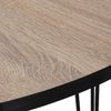 DRW Runder Couchtisch aus Holz und Metall in Eiche und Schwarz, 89x45 cm, Dicke 1,8 cm, 89x45 cm, grosor 1,8cm Bild 2