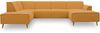 DOMO Collection Jules Wohnlandschaft, Skandinavisches Sofa mit Federkern, Couch in U-Form, gelb, 191 x 333 x 159 cm Bild 5