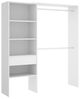 Dmora - Großer Kleiderschrank Lhotse, Struktur für begehbaren Kleiderschrank, offener Kleiderbügel, 160 x 40 x 187 cm, Weiß Bild 3