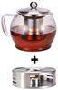 Bambelaa! Teekanne mit Stövchen Siebeinsatz Glas Set Tee Glaskanne Teebereiter Kaffeekanne Teesieb Kanne Teewärmer ca. 1,2 Liter Bild 2