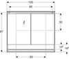 Geberit ONE Spiegelschrank mit ComfortLight, 2 Türen, Aufputzmontage, mit Nische, 105 x 90 x 15 cm, 505.834.00, Farbe: weiss / Aluminium pulverbeschichtet - 505.834.00.2 Bild 2