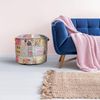 Aakriti Indian Pouf Fußhocker mit Stickerei Pouf, indische Baumwolle, Pouffe osmanischen Pouf Cover mit ethnischem Dekor Kunst - Cover (Beige, 56x35 cms) Bild 2