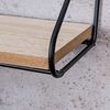 Levandeo® Wandregal, 2er Set Wandregal Regal 30x10cm Metall Schwarz Holz MDF Natur Modern Bild 5