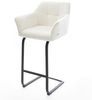 Barstuhl Yulo-Flex Bouclé Soft Beige Freischwinger Flach Metall Schwarz Bild 2