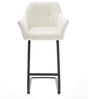 Barstuhl Yulo-Flex Bouclé Soft Beige Freischwinger Flach Metall Schwarz Bild 3