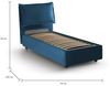 Talamo Italia - Luna Einzelbett, Bettkasten mit Stoffbezug, 100 % Made in Italy, seitliche Öffnung, geeignet für Matratze 80x190 cm, Blau Bild 2