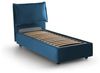 Talamo Italia - Luna Einzelbett, Bettkasten mit Stoffbezug, 100 % Made in Italy, seitliche Öffnung, geeignet für Matratze 80x190 cm, Blau Bild 3