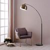Teamson Home Bogenlampe Stehlampe Bogenleuchte aus Metall gelb 173x11x32 cm Bild 2