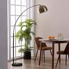 Teamson Home Bogenlampe Stehlampe Bogenleuchte aus Metall gelb 173x11x32 cm Bild 3