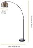 Teamson Home Bogenlampe Stehlampe Bogenleuchte aus Metall gelb 173x11x32 cm Bild 4