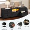 YITAHOME TV-Schrank, TV-Ständer für Wohnzimmer mit 5 faltbaren Schubladen und Regalen, TV-Ständer mit RGB-LED-beleuchtetem TV-Entertainment-Center mit Schrank, 145 x 35 x 50 cm, Schwarz Bild 3