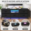YITAHOME TV-Schrank, TV-Ständer für Wohnzimmer mit 5 faltbaren Schubladen und Regalen, TV-Ständer mit RGB-LED-beleuchtetem TV-Entertainment-Center mit Schrank, 145 x 35 x 50 cm, Schwarz Bild 4