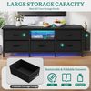 YITAHOME TV-Schrank, TV-Ständer für Wohnzimmer mit 5 faltbaren Schubladen und Regalen, TV-Ständer mit RGB-LED-beleuchtetem TV-Entertainment-Center mit Schrank, 145 x 35 x 50 cm, Schwarz Bild 5