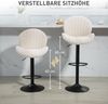 HOMCOM Barhocker 2er Set Höhenverstellbar Barstuhl mit Rückenlehne und Fußstütze (Drehbar Tresenhocker, 2 St, Rutschfest Hocker), mit Chenille-Optik, Beige Bild 3