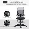 Vinsetto Bürostuhl, Ergonomischer mit Zeichenstuhl verstellbarem Fußring, 93-113 cm Höhenverstellbarer Drehstuhl, Schreibtischstuhl mit Rollen, Arbeitsstuhl, Schwarz Bild 4