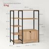 Standregal Bücherregal mit Schrank 80 x 30 x 97 cm Eiche Hell Bild 3