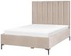 Bett mit Stauraum SEZANNE 140 x 200 cm Samtstoff Taupe Bild 5