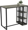 Hela Tische, Bartisch Bistrotisch Klara, Dekor Fischgrät Grau, Metall-Regal-Gestell, 120 x 60 x 103 cm Bild 5