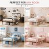 FurnitureR Einzelbett Metall 90×200 cm, stabiles Plattformbett mit Lattenrost, klassisches Gestell mit Kopf- & Fußteil, für Schlafzimmer, Gästezimmer & Jugendzimmer, bis 150 kg belastbar，Weiß M Bild 5