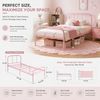 FurnitureR Einzelbett Metall 90×200 cm, stabiles Plattformbett mit Lattenrost, klassisches Gestell mit Kopf- & Fußteil, für Schlafzimmer, Gästezimmer & Jugendzimmer, bis 150 kg belastbar，Weiß M Bild 3