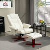 HOMCOM Relaxsessel mit Hocker, Liegefunktion, Wippfunktion (Gepolstert Liegesessel, 2-St, TV-Sessel), bis 150 kg, für Wohnzimmer, Kunstleder, Cremeweiß Bild 2