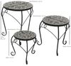 DEGAMO Beistelltisch SIENA (3-er Set), 32cm/27cm/21cm, Stahl + Keramik in Mosaikoptik grau/weiss Bild 2