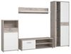 FORTE Gulada Wohnwand mit LED Beleuchtung, Holzwerkstoff, Beige/Braun/Weiß, 266 x 182,9 x 41,4 cm Bild 2