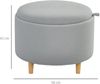 HOMCOM Sitzhocker mit Klappdeckel, Holzbeine (Hocker, 1 St, Polsterhocker), für Wohnzimmer, Schlafzimmer, Grau, Ø56 x 42 cm Bild 3