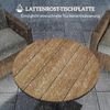 Outsunny Gartentisch mit Lamelldesign (wetterfest Beistelltisch, 1-St, runder Balkontisch), Ø70 cm, für Garten Terrasse Balkon Naturholz Bild 5