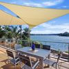 WOLTU Sonnensegel Dreieck 3 x 3 x 4,25 m Creme atmungsaktiv Sonnenschutz HDPE Windschutz mit UV Schutz für Garten Terrasse Camping Bild 2