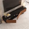 IDIMEX Lowboard ARTO, Niedriges Sideboard 180 cm Massivholz Fronten Schwarz/Kastanie Finish Bild 5