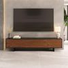 IDIMEX Lowboard ARTO, Niedriges Sideboard 180 cm Massivholz Fronten Schwarz/Kastanie Finish Bild 2