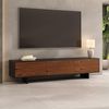 IDIMEX Lowboard ARTO, Niedriges Sideboard 180 cm Massivholz Fronten Schwarz/Kastanie Finish Bild 3