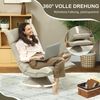 HOMCOM Bodenkissen Bodenstuhl Drehbar Bodensessel mit 5-Fach Verstellbarer Rückenlehne, für Wohnzimmer Gaming & Lesen Beige Bild 4