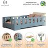 smartwood Kinderbett Bodenbett 60x120 mit Rausfallschutz & Lattenrost - Blau - Kinder Montessori Bett TILA 2B mit glatten Kanten - Betten für schnelle Montage - Bis 230 kg belastbar Bild 3