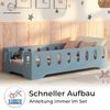 smartwood Kinderbett Bodenbett 60x120 mit Rausfallschutz & Lattenrost - Blau - Kinder Montessori Bett TILA 2B mit glatten Kanten - Betten für schnelle Montage - Bis 230 kg belastbar Bild 4