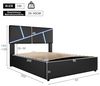 Odikalo Stauraumbett Doppelbett Polsterbett 16-LED Lattenrost Schwarz/Weiss 140/160/180*200 Bild 3