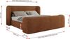 Polsterbett mit Lattenrost, Doppelbett für Schlafzimmer, Gepolstertes Kopfteil - EMORA CLASSIC DUO - 160 x 200 cm - Orange Struktur Bild 2
